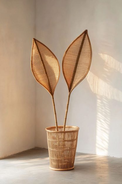 Wabi-sabi style rattan and bamboo woven baskets, vases, living room entrance, dining table decorations and ornaments - Image 7