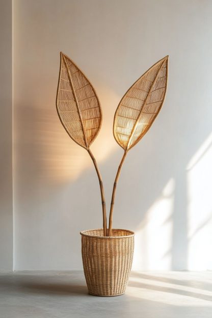 Wabi-sabi style rattan and bamboo woven baskets, vases, living room entrance, dining table decorations and ornaments - Image 6