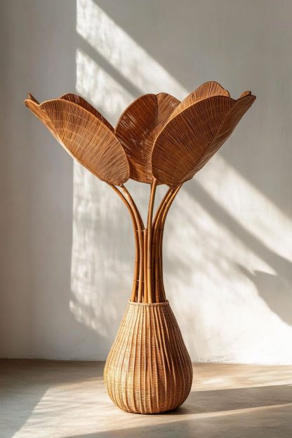 A modern and simple Nordic style living room dining table vase decoration made of rattan - Image 3