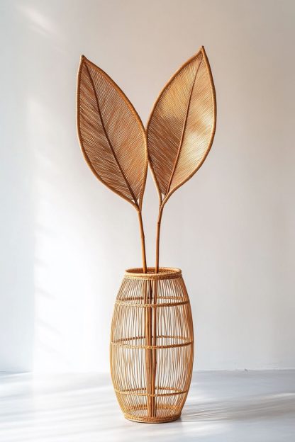 Hand-woven rattan vase, a decorative item for the living room entrance and dining table