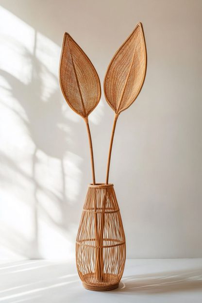 Hand-woven rattan vase, a decorative item for the living room entrance and dining table - Image 3