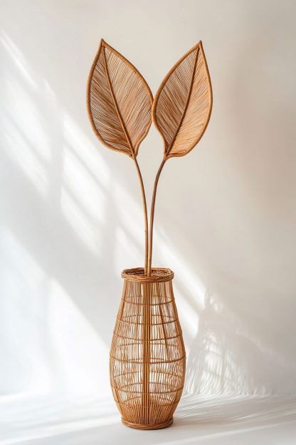 Hand-woven rattan vase, a decorative item for the living room entrance and dining table - Image 2