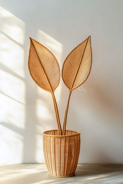 Wabi-sabi style rattan, bamboo, leaf lift, real living room entrance, dining table decoration - Image 6