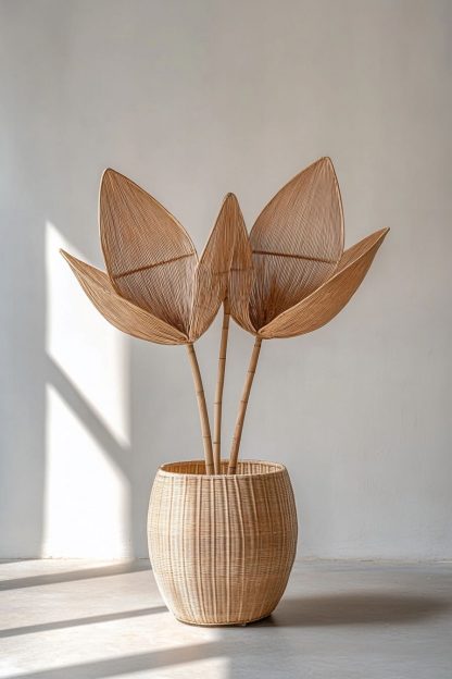 Wabi-sabi style hand-woven homestay bar counter, living room, bedroom decoration, tea room, dining room, petal-shaped creative lamps