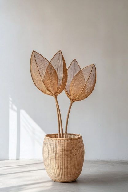 Wabi-sabi style hand-woven homestay bar counter, living room, bedroom decoration, tea room, dining room, petal-shaped creative lamps - Image 3