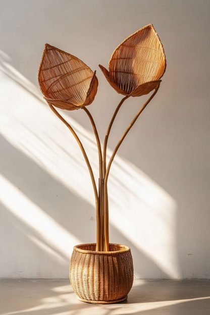 A Nordic minimalist style living room dining table vase decoration made of rattan fabric - Image 4