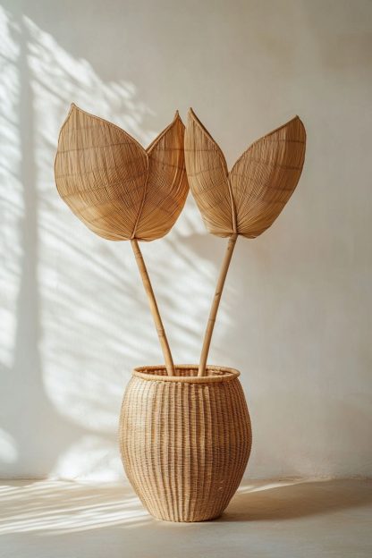 And leaf decorations are used for interior decoration of the living room dining table - Image 3