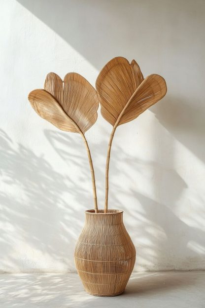 Wabi-sabi style rattan, bamboo, leaf lift, real living room entrance, dining table decoration - Image 2