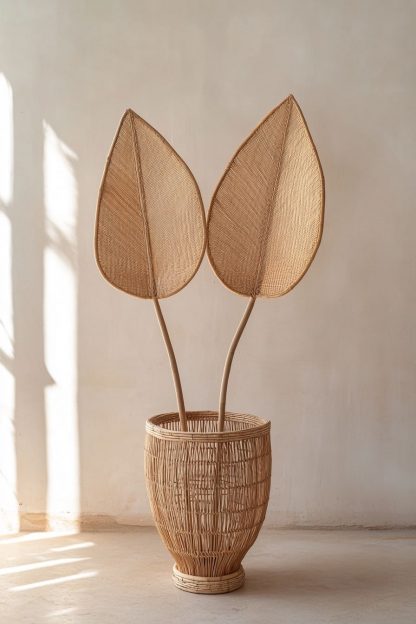 Wabi-sabi style rattan and bamboo woven baskets, vases, living room entrance, dining table decorations and ornaments - Image 5
