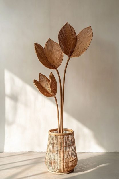 Exquisite real flower arrangements made of rattan for wabi-sabi style dining tables, living rooms and homestays - Image 4