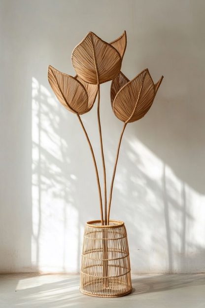 The entrance hall living room rattan wabi-sabi style vase decorative item is a hand-woven decorative decoration - Image 3