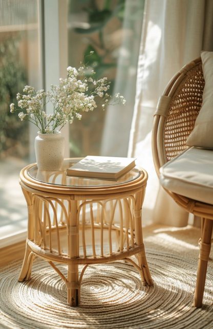 Japanese-style complete rattan chairs, European-style rattan dining chairs, tea tables and chairs, coffee tables, rotating bamboo and rattan craftsmanship - Image 8