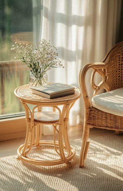Japanese-style complete rattan chairs, European-style rattan dining chairs, tea tables and chairs, coffee tables, rotating bamboo and rattan craftsmanship - Image 6