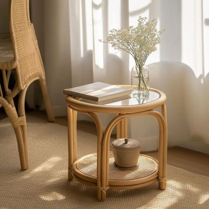 Japanese-style complete rattan chairs, European-style rattan dining chairs, tea tables and chairs, coffee tables, rotating bamboo and rattan craftsmanship - Image 5