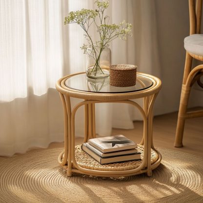 Japanese-style complete rattan chairs, European-style rattan dining chairs, tea tables and chairs, coffee tables, rotating bamboo and rattan craftsmanship - Image 4