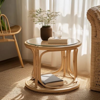 Japanese-style complete rattan chairs, European-style rattan dining chairs, tea tables and chairs, coffee tables, rotating bamboo and rattan craftsmanship - Image 3