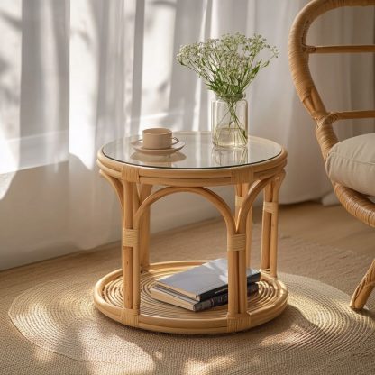 Japanese-style complete rattan chairs, European-style rattan dining chairs, tea tables and chairs, coffee tables, rotating bamboo and rattan craftsmanship - Image 2