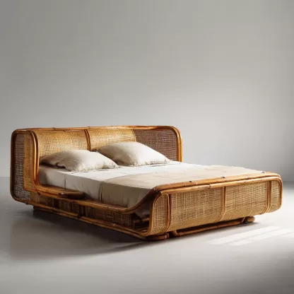 New Chinese-style homestay hotel, outdoor leisure, rattan sofa bed, double simple villa, simple style - Image 6