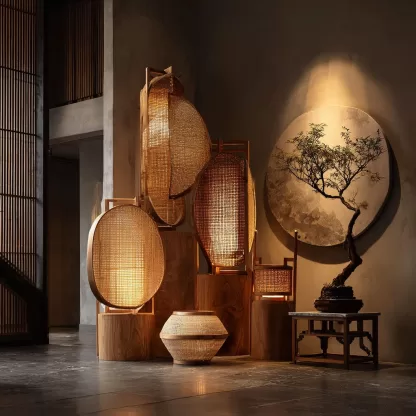 New Chinese-style creative solid wood floor lamps for living room, tea room, study, high-end design sense floor table lamps for bedroom and entrance hall - Image 7