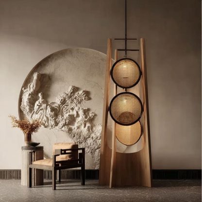 New Chinese-style table lamp, bedroom bedside table, retro Chinese style study, tea room, painted mother and child folding fan, ambient light - Image 8