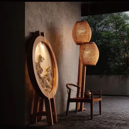 New Chinese-style rattan chandelier, Zen tea room, restaurant bar table lamp, retro homestay, hotel private room lighting fixtures - Image 9