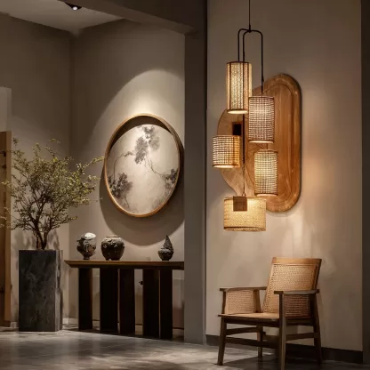 New Chinese-style creative solid wood floor lamp, high-end design sense floor table lamp for living room, tea room and study, standing table lamp - Image 7