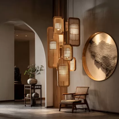 New Chinese-style creative solid wood floor lamp, high-end design sense floor table lamp for living room, tea room and study, standing table lamp - Image 6
