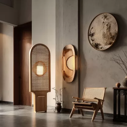 New Chinese-style creative solid wood floor lamp, high-end design floor table lamp for living room, tea room and study - Image 2