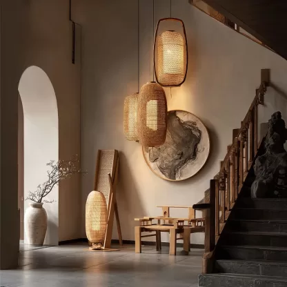 New Chinese-style solid wood floor lamp for living room, tea room, study, high-end design sense, floor table lamp for bedroom, entrance hall - Image 2