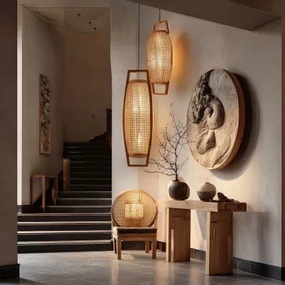 New Chinese-style solid wood floor lamp for living room, tea room, study, high-end design sense, floor table lamp for bedroom, entrance hall - Image 3