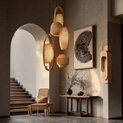 New Chinese-style solid wood floor lamp for living room, tea room, study, high-end design sense, floor table lamp for bedroom, entrance hall - Image 4