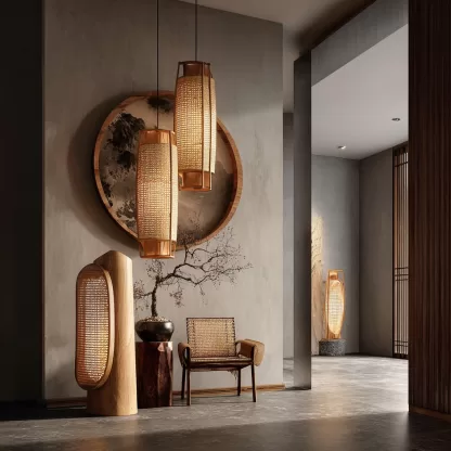 New Chinese-style creative solid wood floor lamp, high-end design floor table lamp for living room, tea room and study - Image 8