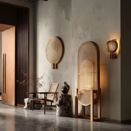 New Chinese-style creative solid wood floor lamps for living room, tea room, study, high-end design sense floor table lamps for bedroom and entrance hall - Image 9