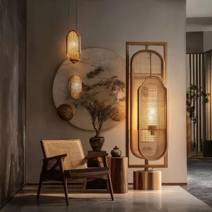 The designer's new Chinese-style creative solid wood wall lamps are designed for the living room, tea room, study, bedroom and entrance hall with a high-end design sense