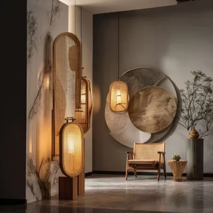 The designer's new Chinese-style creative solid wood wall lamps are designed for the living room, tea room, study, bedroom and entrance hall with a high-end design sense - Image 6