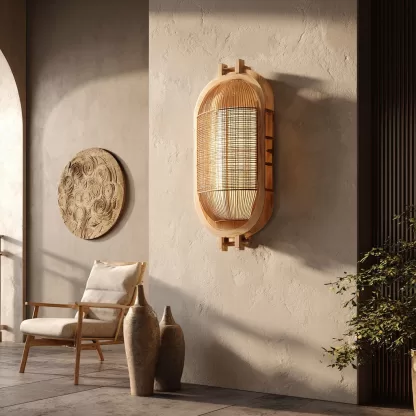 Wabi-sabi style rattan floor lamp, beside the sofa in the living room, bedside lamp in the bedroom, creative and personalized artistic atmosphere lamp - Image 2