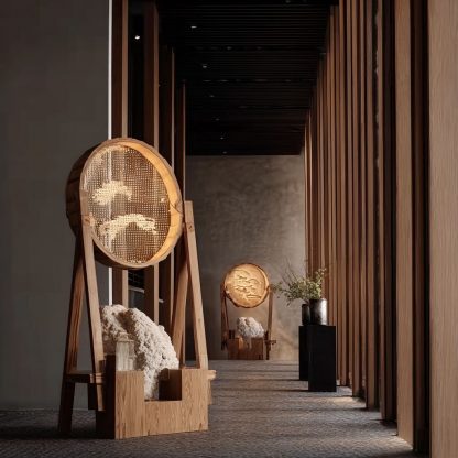 New Chinese-style creative solid wood floor lamps for living room, tea room, study, high-end design sense floor table lamps for bedroom and entrance hall - Image 9