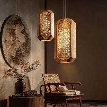 Retro handcrafted bamboo lantern chandeliers are suitable for corridor decoration in restaurants, hot pot restaurants, hotels and inns - Image 9