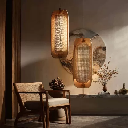 Retro handcrafted bamboo lantern chandeliers are suitable for corridor decoration in restaurants, hot pot restaurants, hotels and inns - Image 7