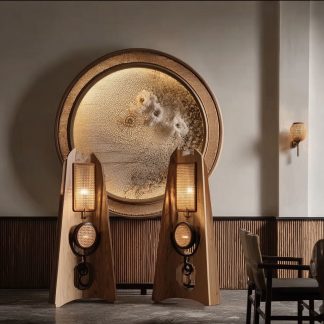 New Chinese-style all-copper wall lamps, hall grille, new background wall, guest lamps, high-end and elegant bedroom bed