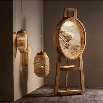 New Chinese-style creative solid wood floor lamps for living room, tea room, study, high-end design sense floor table lamps for bedroom and entrance hall - Image 5