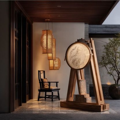 New Chinese-style spotlight eye-protecting decorative art LED downlight, modern Zen-inspired solid wood spotlight installation for bedroom - Image 7