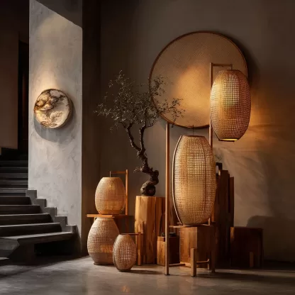 New Chinese-style creative solid wood floor lamps for living room, tea room, study, high-end design sense floor table lamps for bedroom and entrance hall - Image 4
