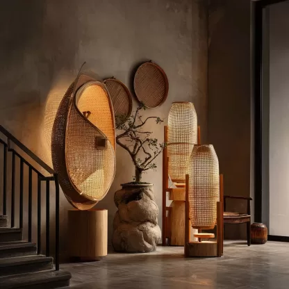 New Chinese-style creative solid wood floor lamps for living room, tea room, study, high-end design sense floor table lamps for bedroom and entrance hall - Image 2