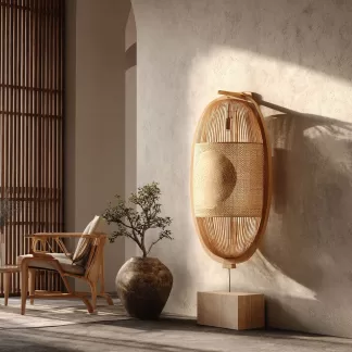 New Chinese-style creative solid wood floor lamp, high-end design floor table lamp for living room, tea room and study