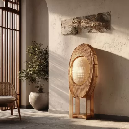 New Chinese-style creative solid wood floor lamp, high-end design floor table lamp for living room, tea room and study - Image 7