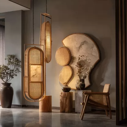 New Chinese-style creative solid wood floor lamp, high-end design floor table lamp for living room, tea room and study - Image 5