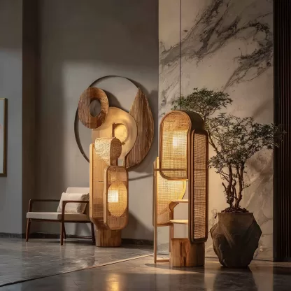 New Chinese-style creative solid wood floor lamp, high-end design floor table lamp for living room, tea room and study - Image 3