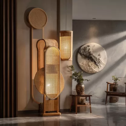 New Chinese-style creative solid wood floor lamp, high-end design floor table lamp for living room, tea room and study - Image 2