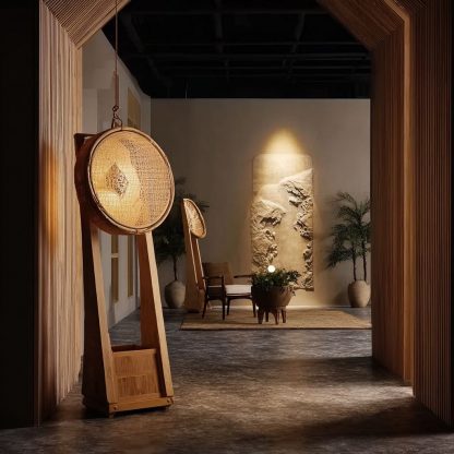 The new Chinese-style creative solid wood floor lamp offers a high-end design sense for the living room, tea room and study - Image 2